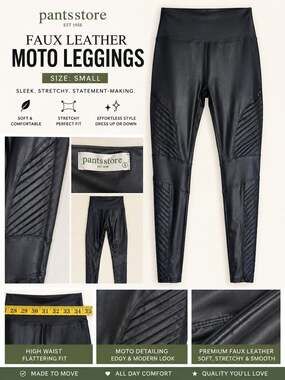 Pants Store Faux Leather Moto Leggings Size Small